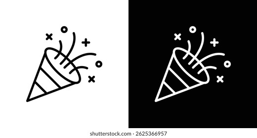 Confetti icon concept stroke on white background