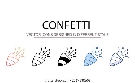 Diseño de icono de confeti con fondo blanco
