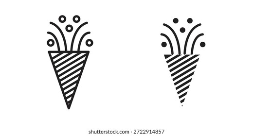 Colección de diseños de iconos de confeti para móvil, ui, Web.