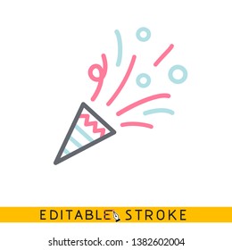 Confetti icon. Easy editable stroke line vector.