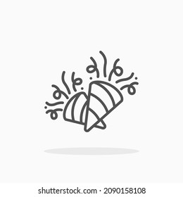 Confetti icon. Editable Stroke and pixel perfect. Outline style. Vector illustration. Enjoy this icon for your project.