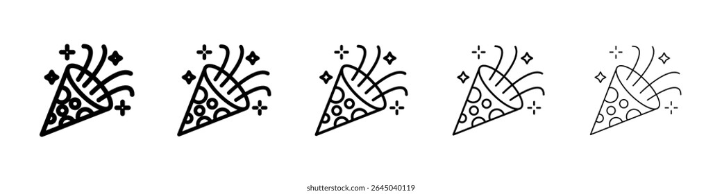 Confetti icon filled flat sign concept for web design.