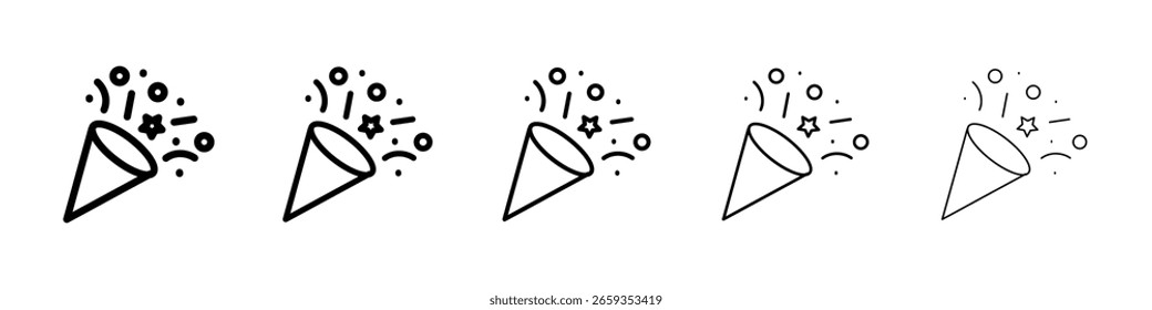 Confetti icon filled flat sign concept for web design.