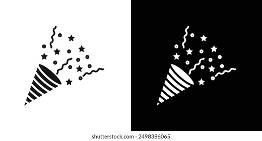 Confetti icon flat line symbol set.