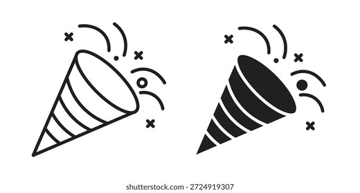 Confetti icon flat and stroke collection for ui ux work.