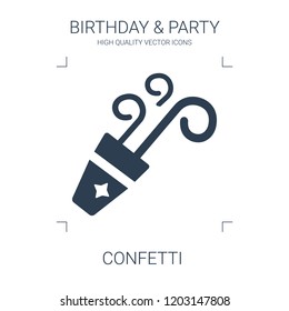 confetti icon. high quality filled confetti icon on white background. from birthday party collection flat trendy vector confetti symbol. use for web and mobile