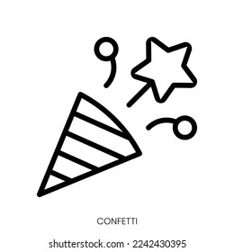 confetti icon. Line Art Style Design Isolated On White Background