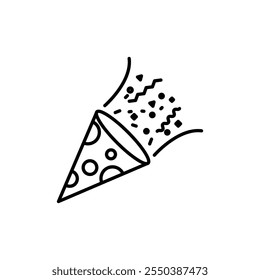 Logotipo lineal del icono del confeti aislado