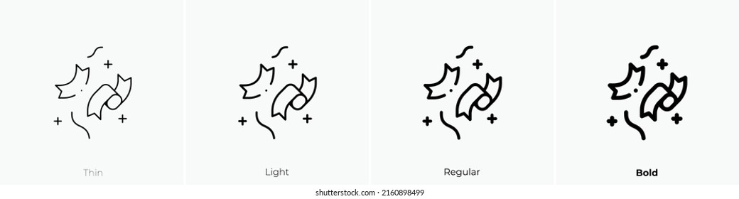 confetti icon. Linear style sign isolated on white background. Vector illustration.