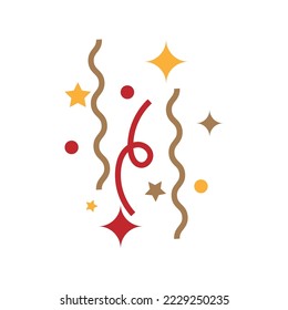 Confetti icon logo design template vector isolated illustration