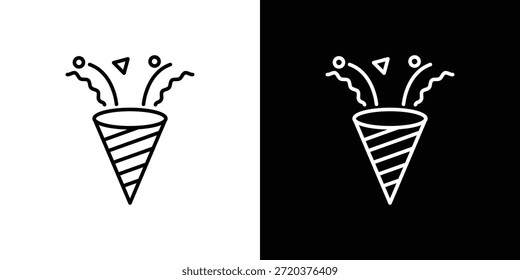 Confetti icon. Minimalist vector design. Editable stroke. EPS10
