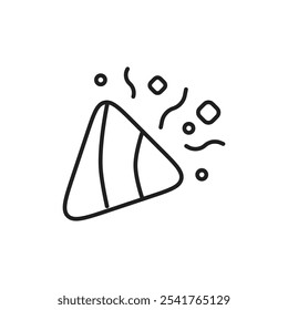 Confetti icon Outline set in black and white color