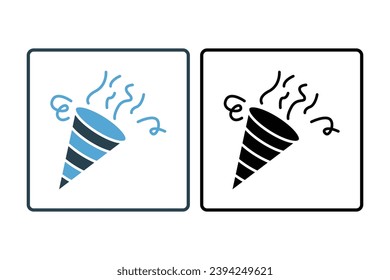 confetti icon. icon related to party. solid icon style. simple vector design editable