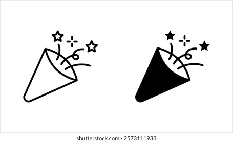 Confetti icon set. Celebration symbol, vector illustration on white background
