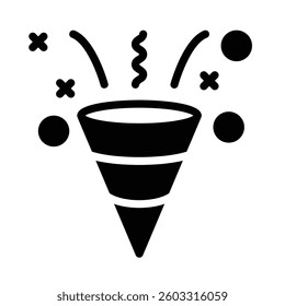 Confetti Icon in Solid Style