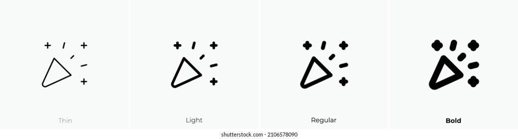 confetti icon. Thin, Light Regular And Bold style design isolated on white background
