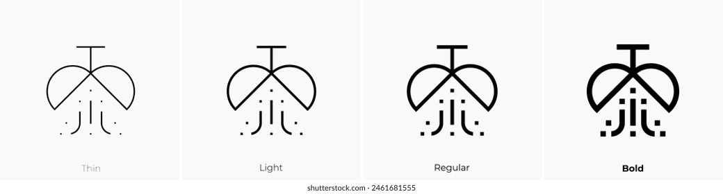 confetti icon. Thin, Light Regular And Bold style design isolated on white background