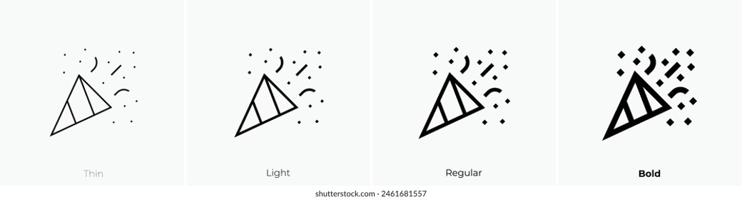 confetti icon. Thin, Light Regular And Bold style design isolated on white background