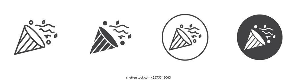 Confetti icon Thin line art isolated