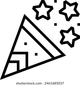 icono de confeti. Diseño de estilo lineal delgado aislado sobre fondo blanco