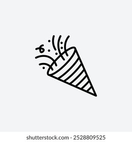 Confetti icon in tree different line stroke sizes.