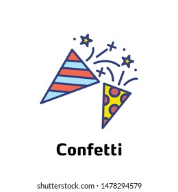 Confetti icon vector. Confetti or carnival vector symbol. white background. web design and mobile design