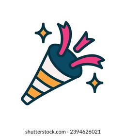 confetti icon. vector filled color icon for your website, mobile, presentation, and logo design.