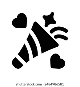 Konfetti-Symbol. Vektorgrafik-Glyphensymbol für Ihre Website, Ihr Handy, Ihre Präsentation und Ihr Logo-Design.