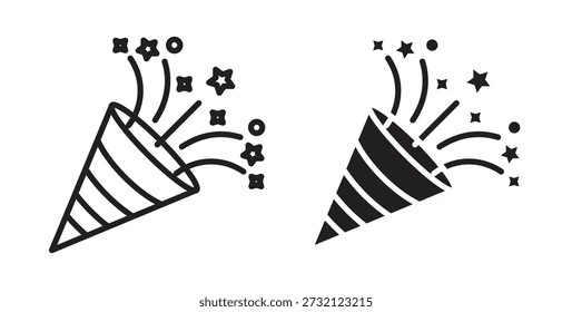 Confetti icon. Vector illustration, flat and stroke