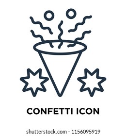 Confetti icon vector isolated on white background, Confetti transparent sign , thin symbols or lined elements in outline style