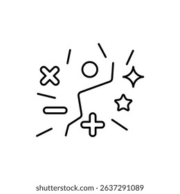 confetti icon, vector line isolated on white background. trendy and modern design