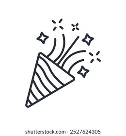 Confetti icon. vector.Editable stroke.linear style sign for use web design,logo.Symbol illustration.