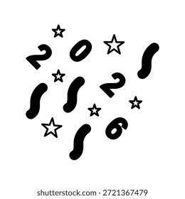 Confetti icon with white background vector stock illustration