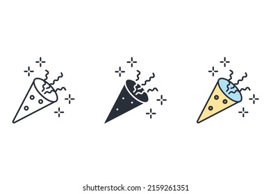 Confetti icons  symbol vector elements for infographic web