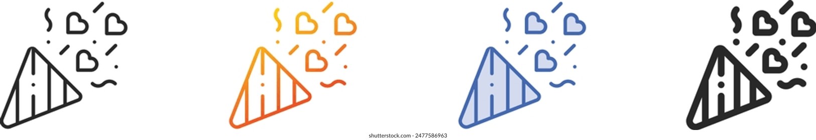 confetti icon.Thin Linear, Gradient, Blue Stroke and bold Style Design Isolated On White Background