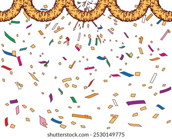 Confeti, ilustración del fondo del centro comercial