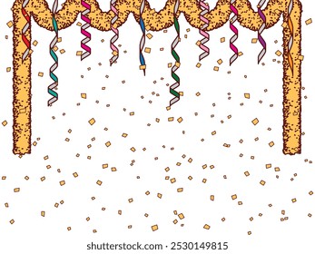 Confetti, illustration of mall background