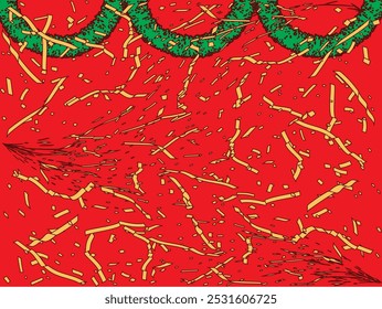 Confetti, illustration of mall background