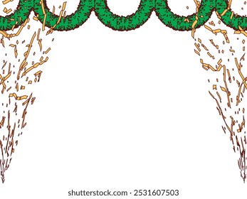 Confetti, illustration of mall background