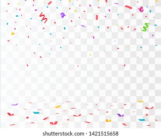 Confetti isolated. Falling confetti, birthday vector illustration