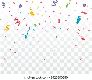 Confetti isolated. Falling confetti, birthday vector illustration