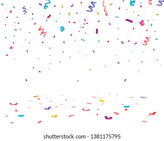 Confetti isolated on transparent background. Festive vector illustration