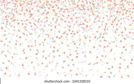Confetti Isolated on White Background. Backdrop Can Be Removed and Changed to Any Other. Vector Pattern for Greeting Card or Poster