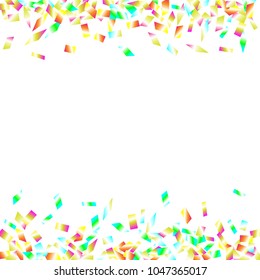 Confetti Isolated on White Background. Backdrop Can Be Removed and Changed to Any Other. Vector Pattern for Greeting Card or Poster