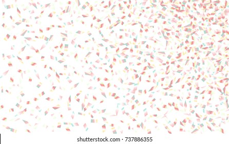 Confetti Isolated on White Background. Backdrop Can Be Removed and Changed to Any Other. Vector Pattern for Greeting Card or Poster