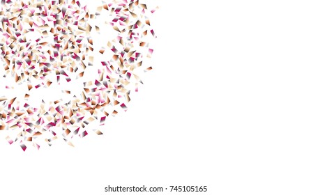 Confetti Isolated on White Background. Backdrop Can Be Removed and Changed to Any Other. Vector Pattern for Greeting Card or Poster