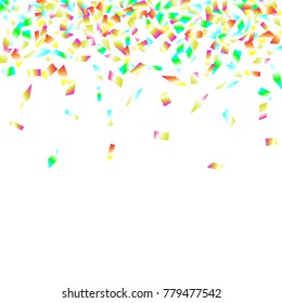 Confetti Isolated on White Background. Backdrop Can Be Removed and Changed to Any Other. Vector Pattern for Greeting Card or Poster