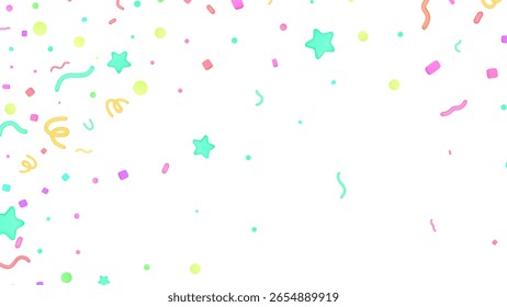 Confetti isolated on white. Festive Background. Vector illustration