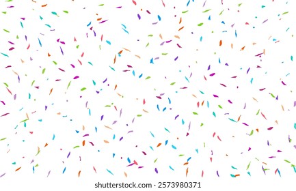 confetti isolated polygon Symbol on white background, Multi colored polygon shaped Spread confetti design. celebration template.