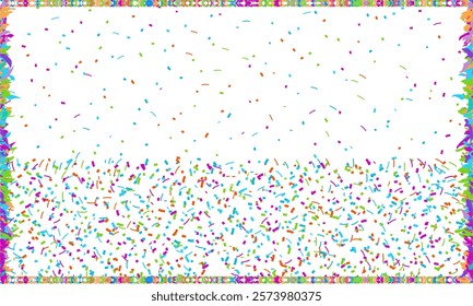 confetti isolated polygon Symbol on white background, Multi colored polygon shaped Spread confetti design. celebration template.